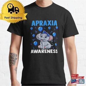 Apraxia Awareness Blue Ribbon Support Graphic Unisex T-Shirt